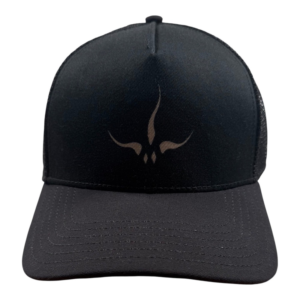 Prana Roads Ahead Trucker Hat Unisex O/S Black Horns Mesh Snapback Gorpcore New